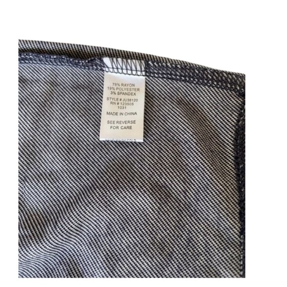 Tube Top - Knit Stretch Denim with front Zip. Medium and Large Sizes. Blue NWT - Picture 5 of 5